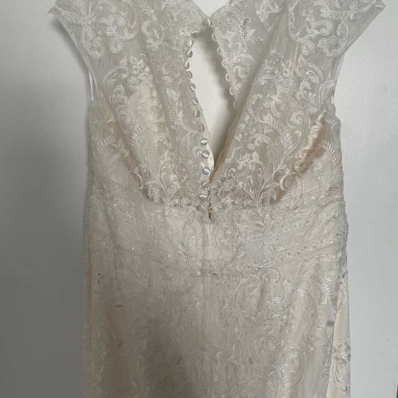 Never Worn, Unaltered, Beaded/Lace Wedding Dress - Picture 5 of 6